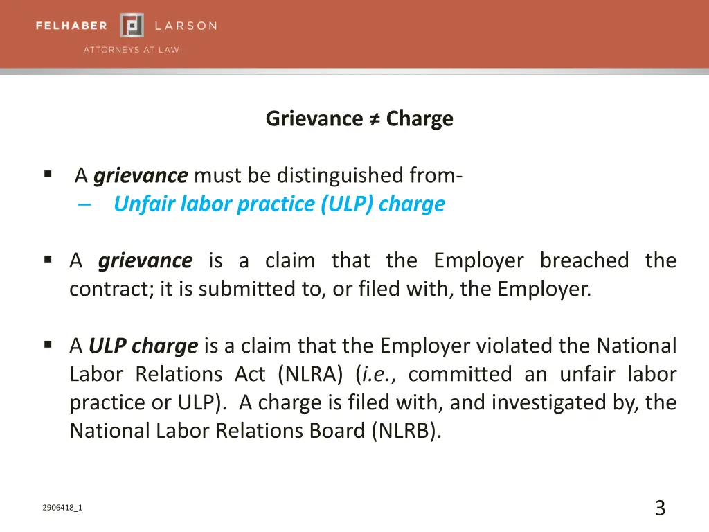 grievance charge