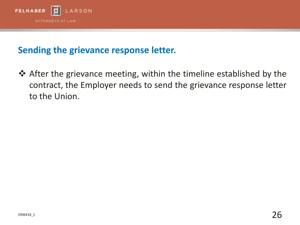 sending the grievance response letter