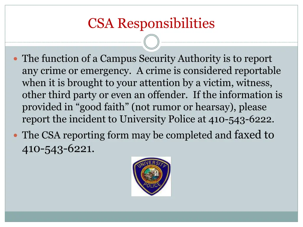 csa responsibilities