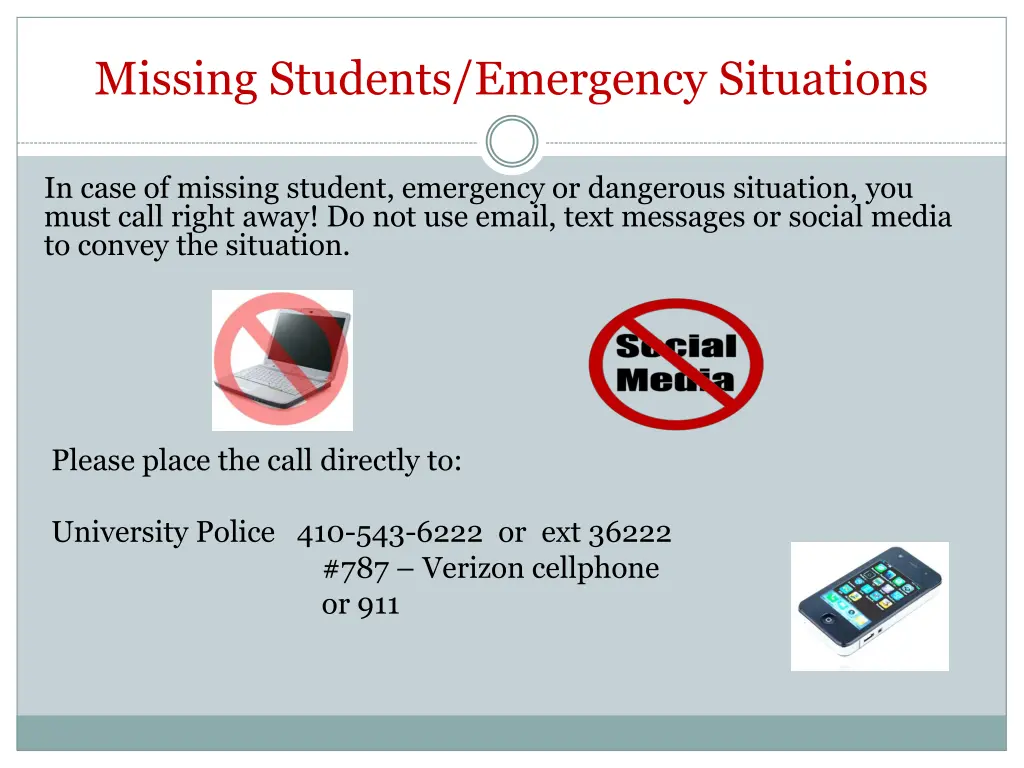 missing students emergency situations