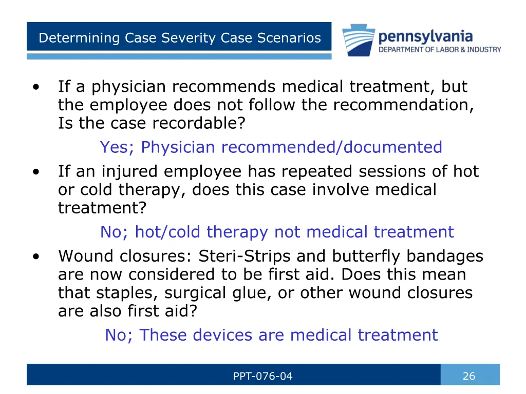 determining case severity case scenarios 1