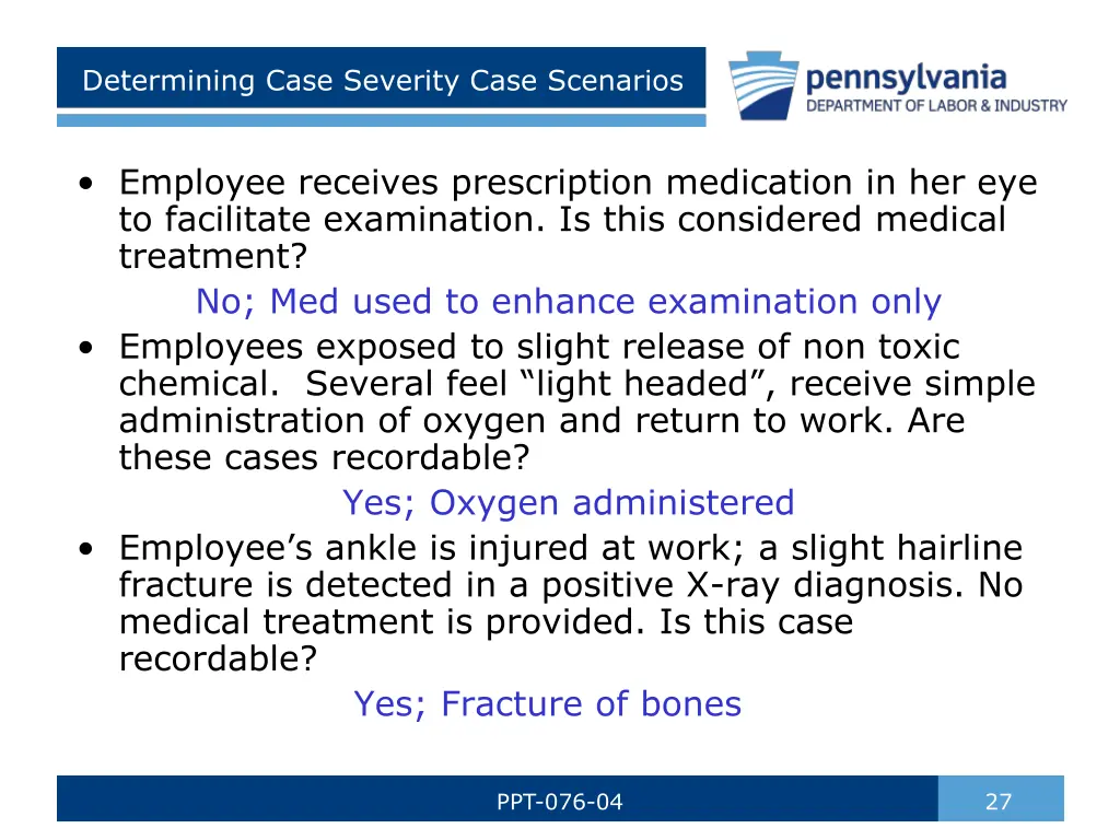 determining case severity case scenarios 2