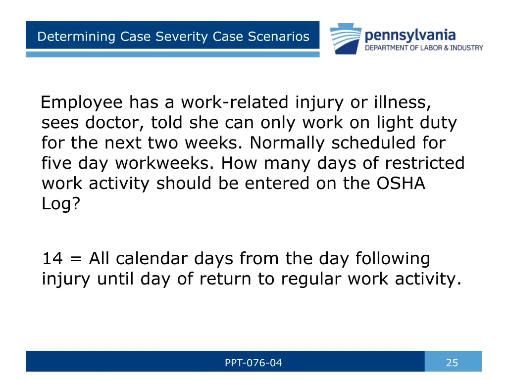 determining case severity case scenarios