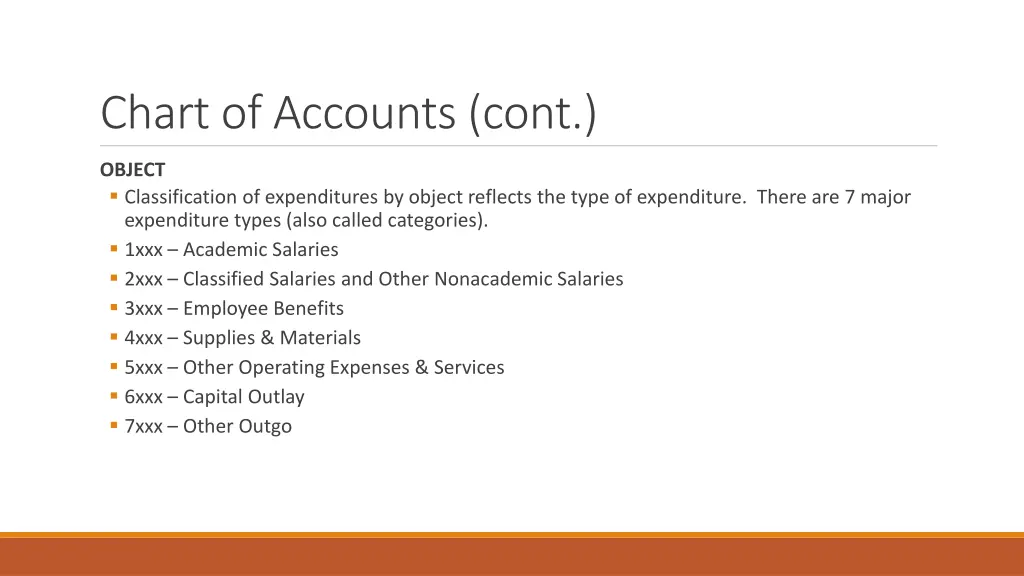 chart of accounts cont 2