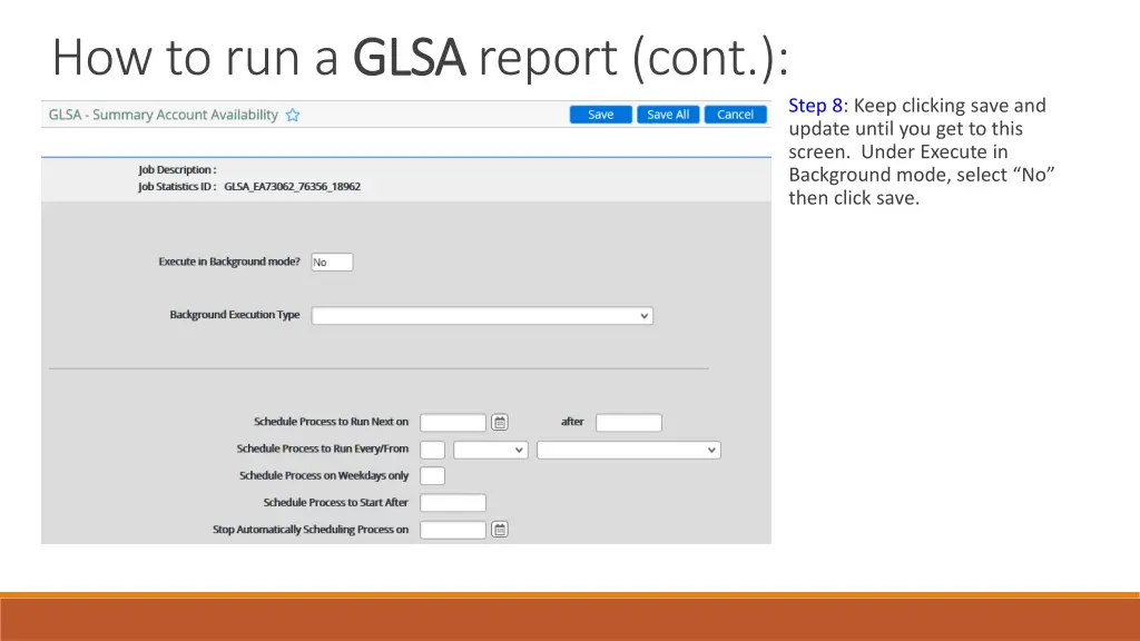 how to run a glsa 9