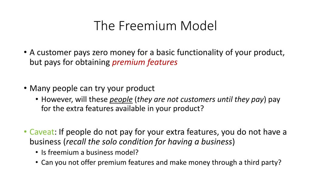 the freemium model