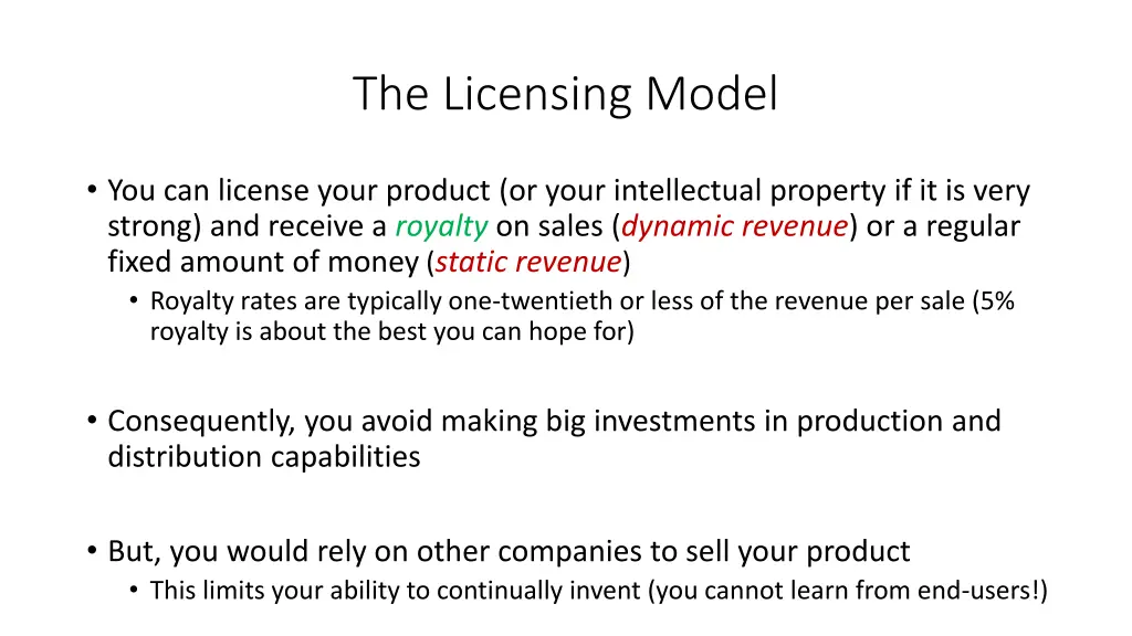 the licensing model