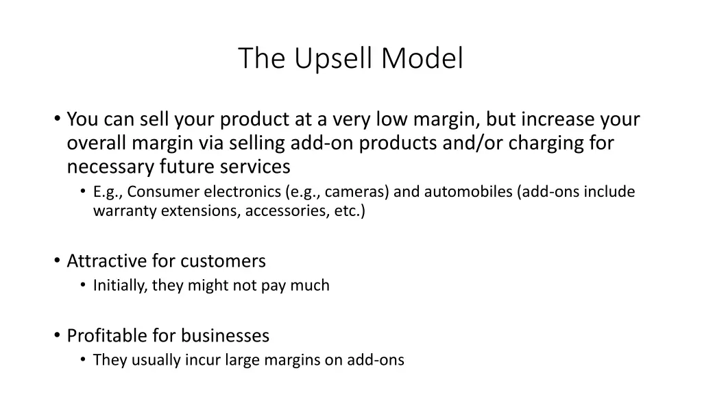 the upsell model