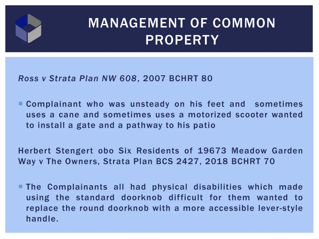 management of common property 2