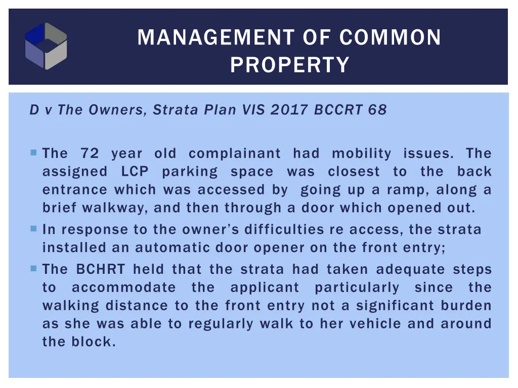 management of common property 4