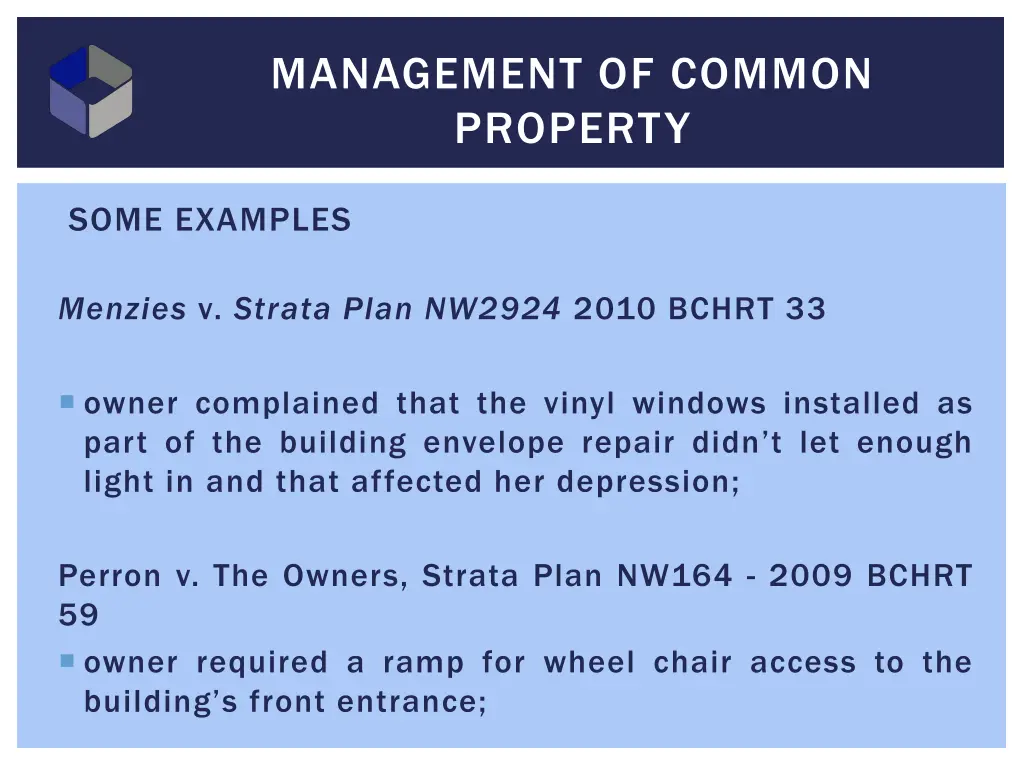 management of common property