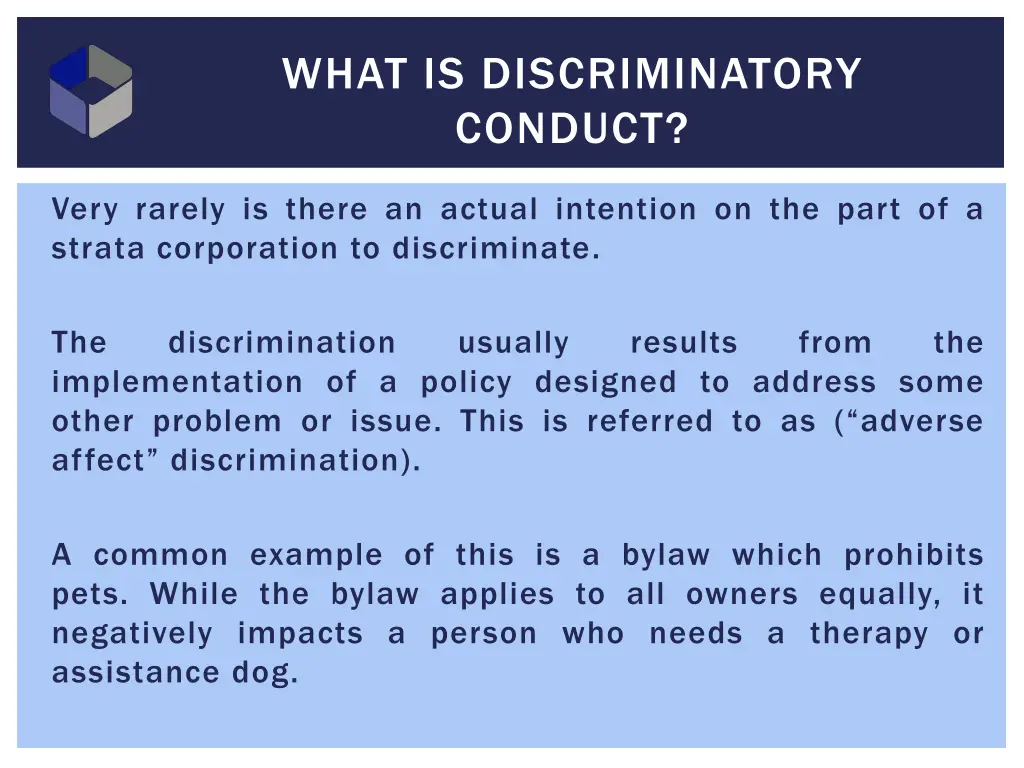 what is discriminatory conduct 2