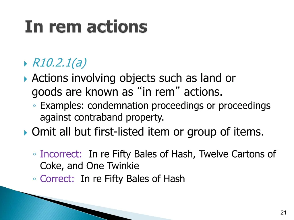 r10 2 1 a actions involving objects such as land