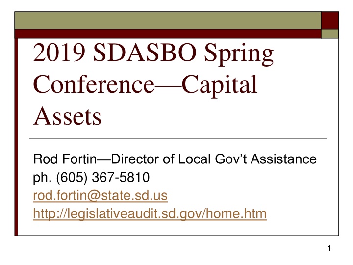 2019 sdasbo spring conference capital assets