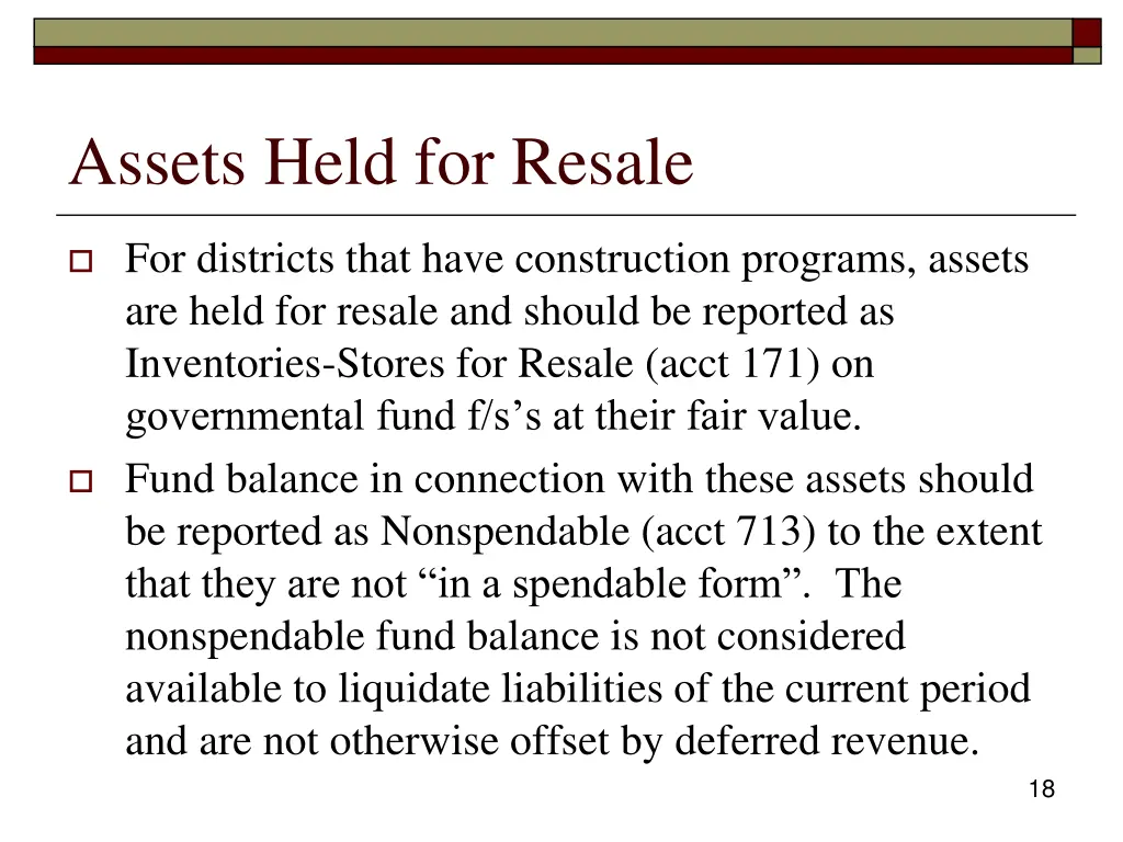 assets held for resale 1