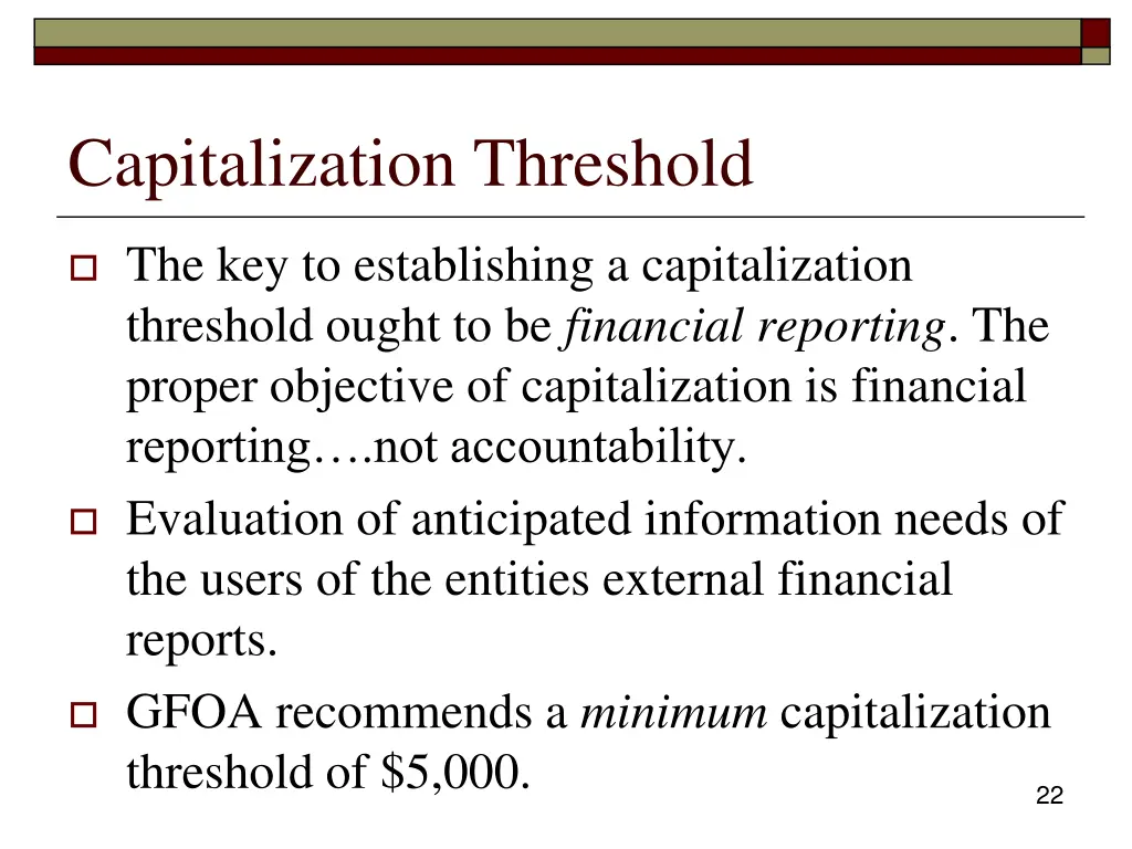 capitalization threshold