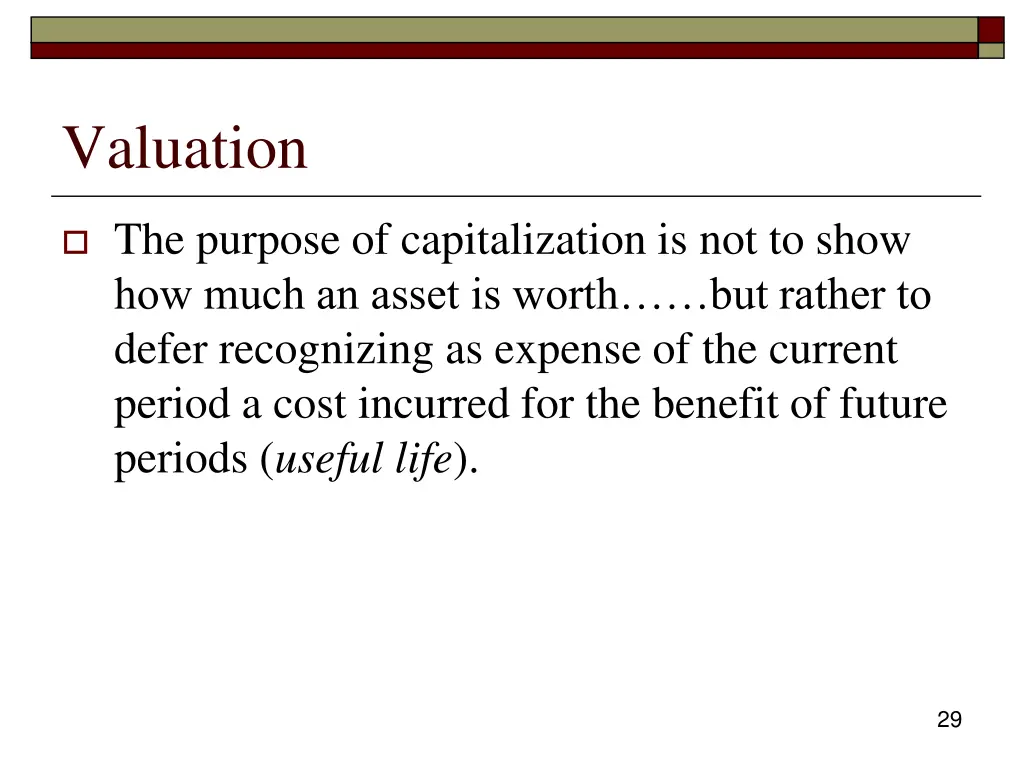 valuation