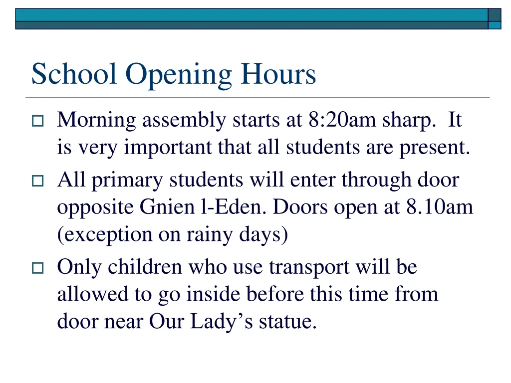 school opening hours