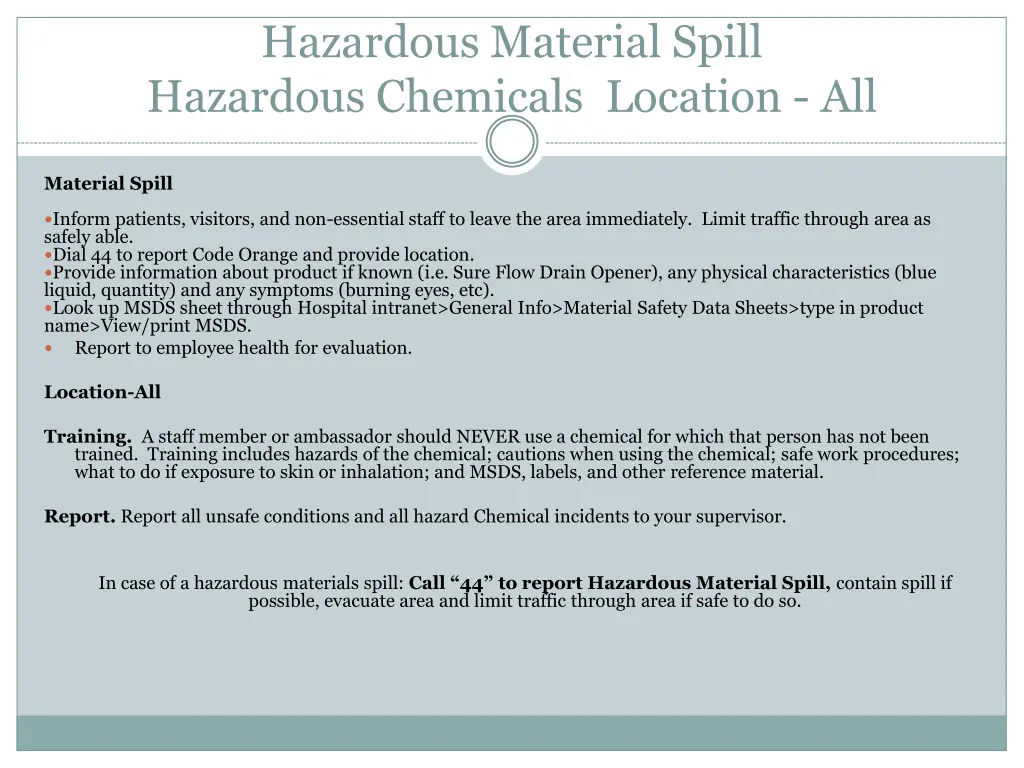 hazardous material spill hazardous chemicals