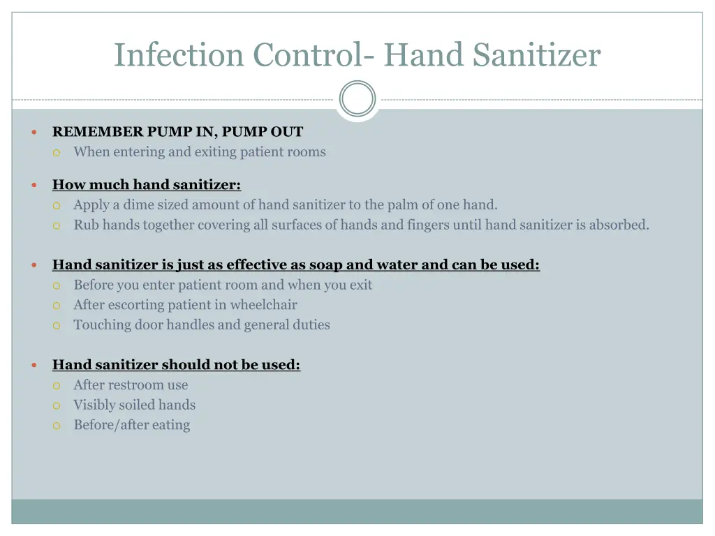 infection control hand sanitizer