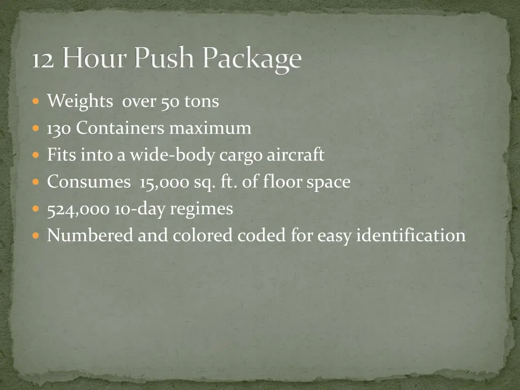 12 hour push package