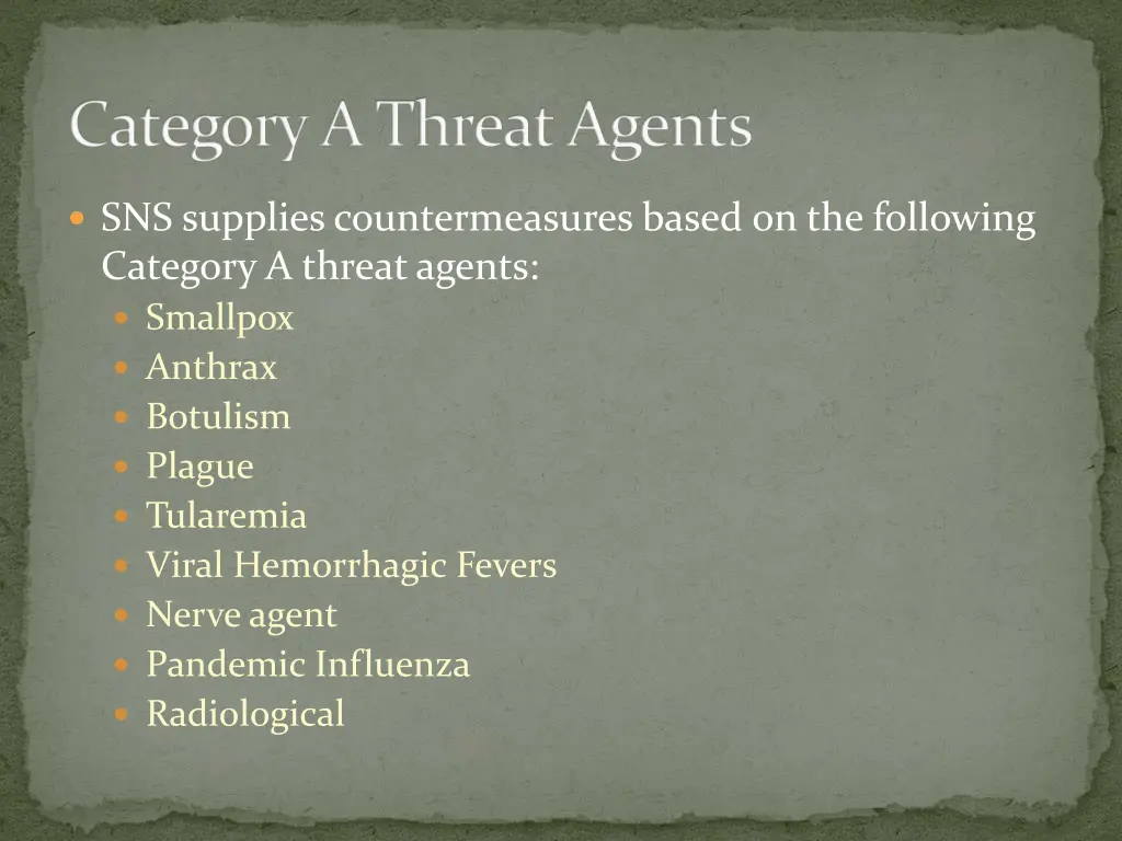 category a threat agents