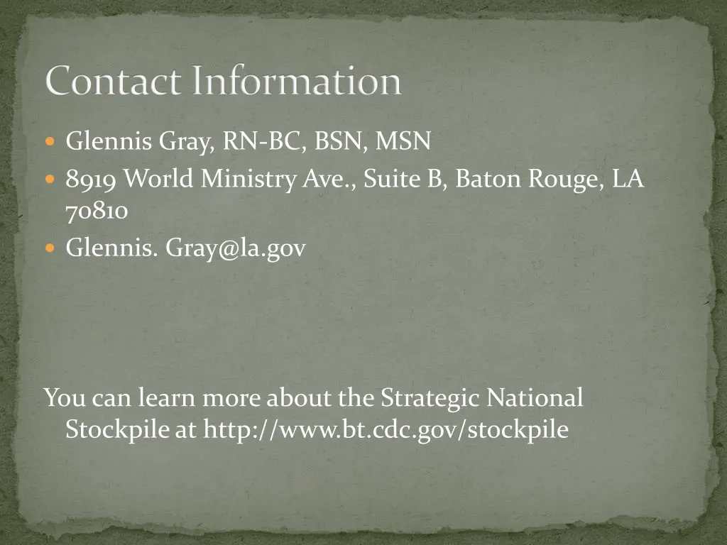 contact information