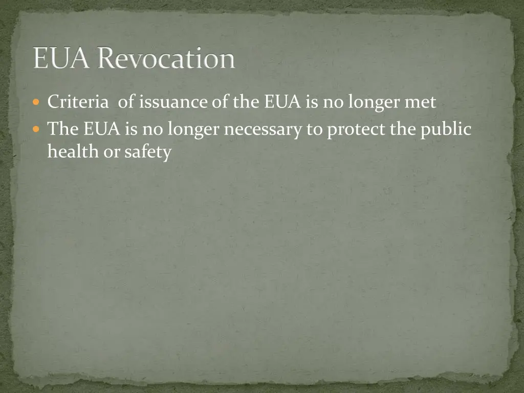 eua revocation