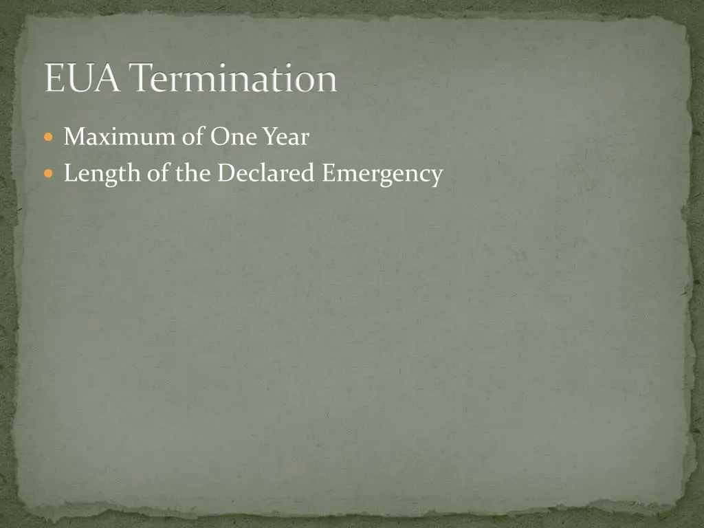 eua termination