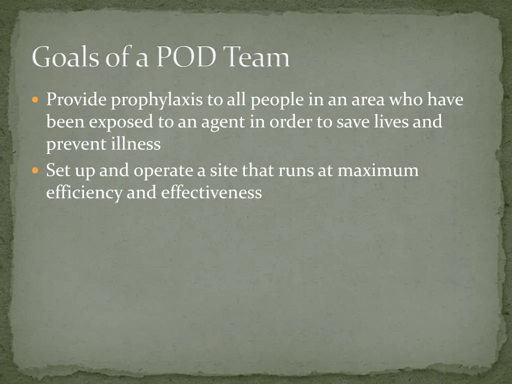 goals of a pod team