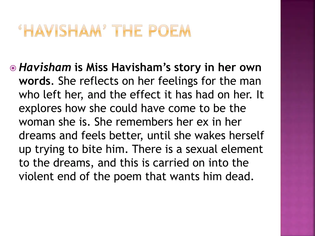 havisham the poem 1