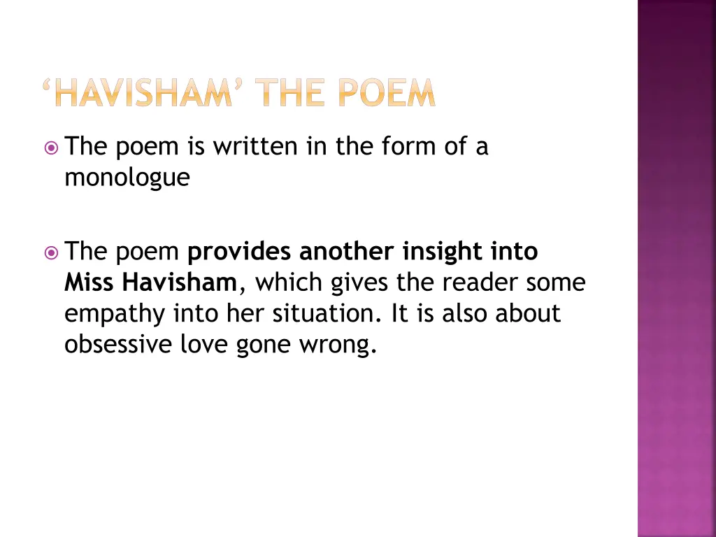 havisham the poem