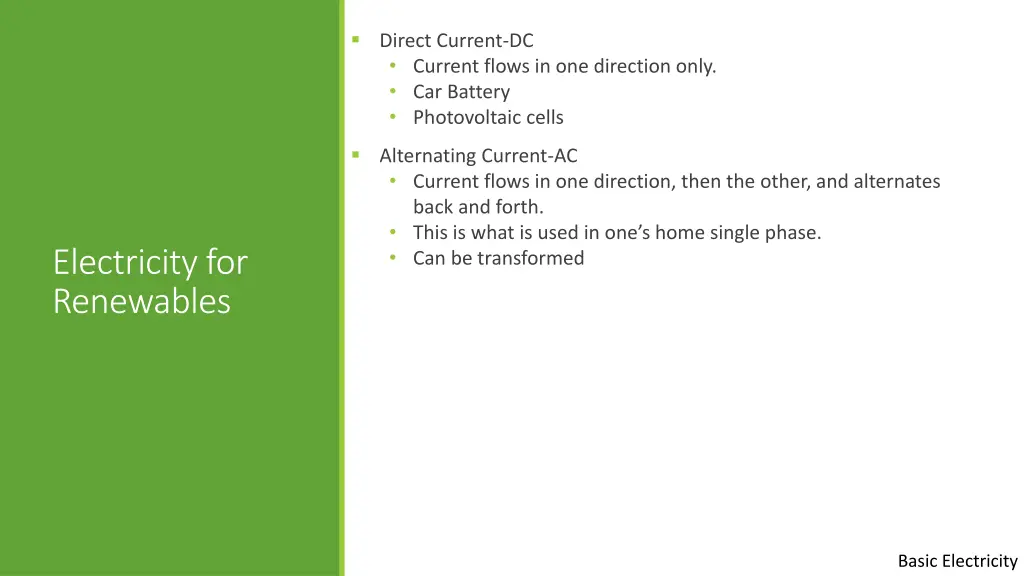 direct current dc current flows in one direction