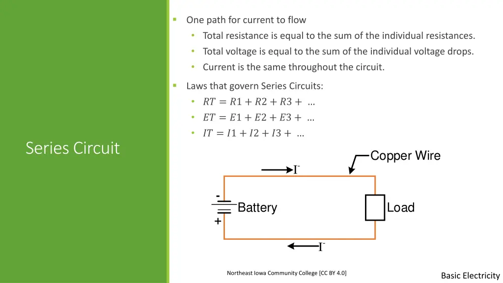 one path for current to flow total resistance