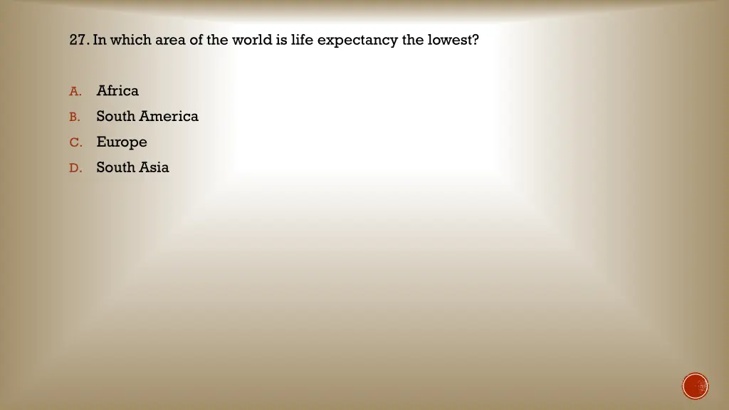 27 in which area of the world is life expectancy