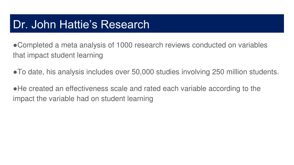 dr john hattie s research