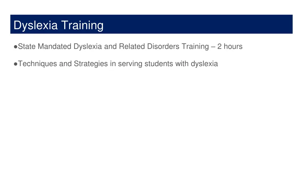 dyslexia training