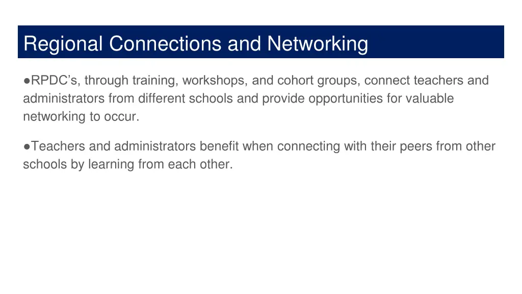 regional connections and networking