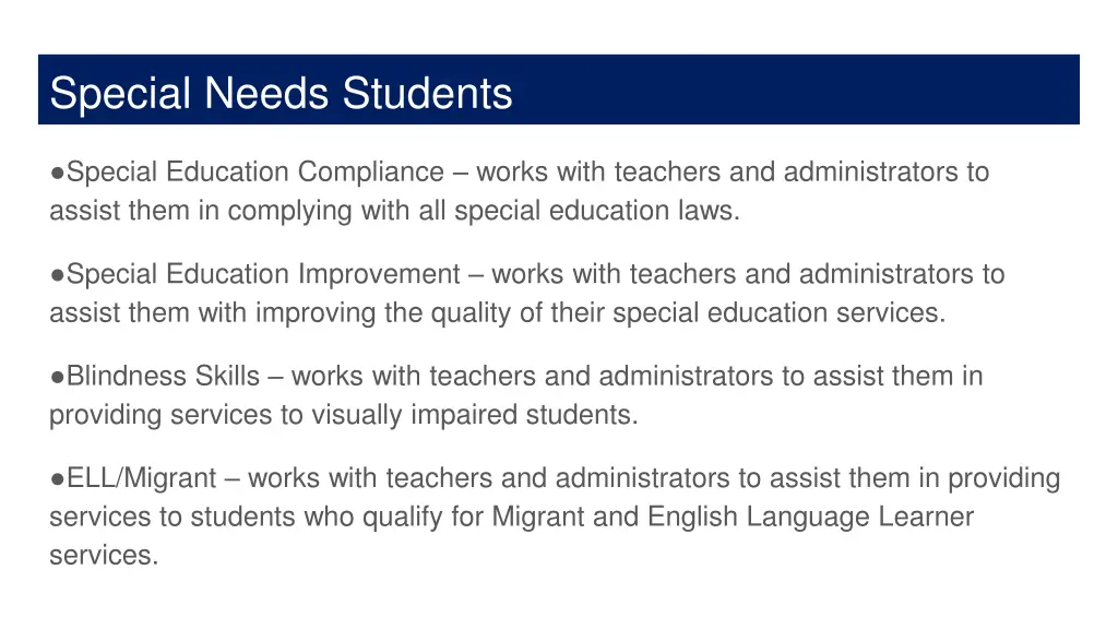 special needs students