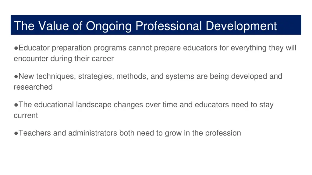 the value of ongoing professional development