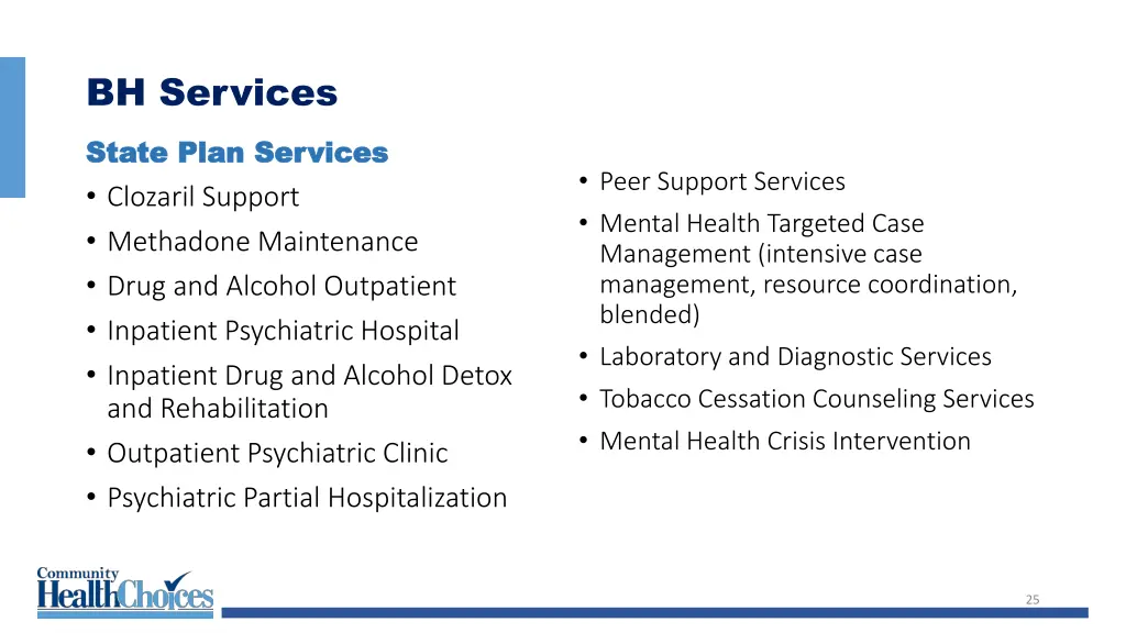 bh services state plan services state plan