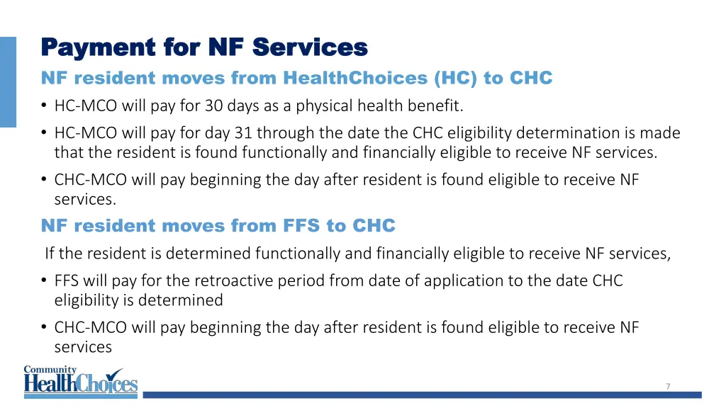 payment for nf services payment for nf services