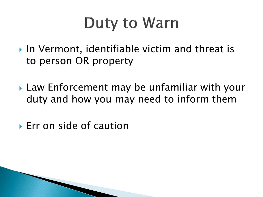 in vermont identifiable victim and threat