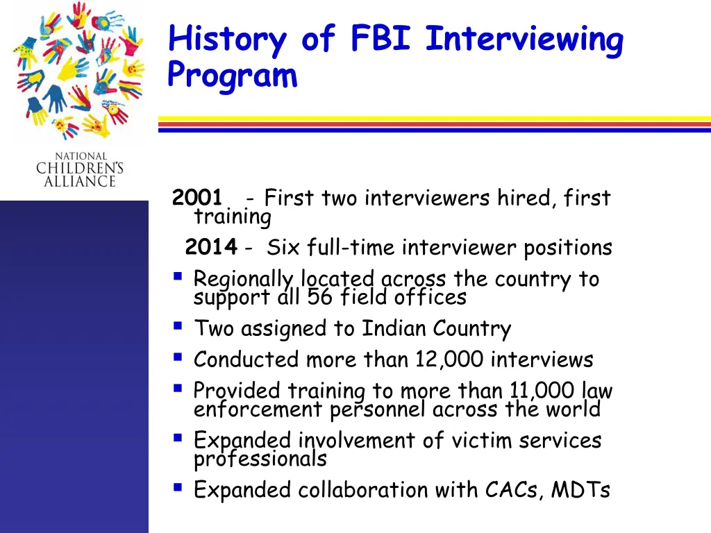 history of fbi interviewing program