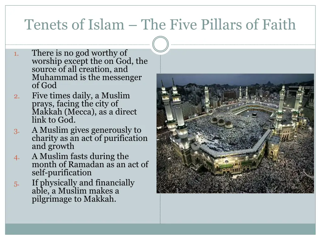 tenets of islam the five pillars of faith