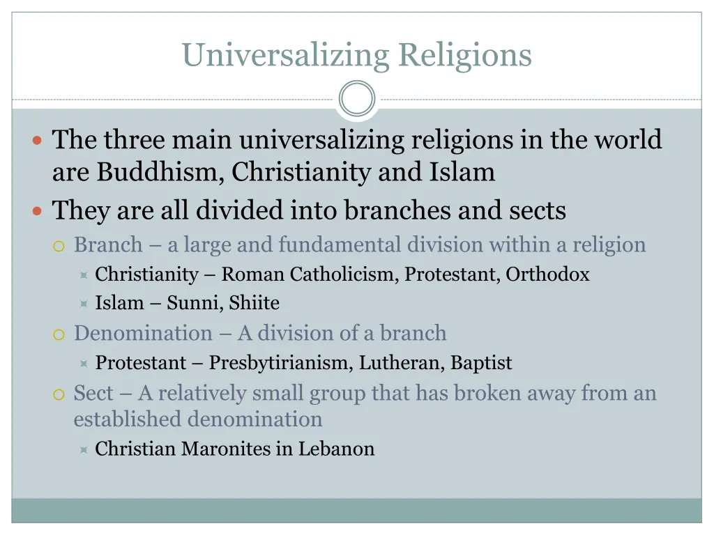 universalizing religions