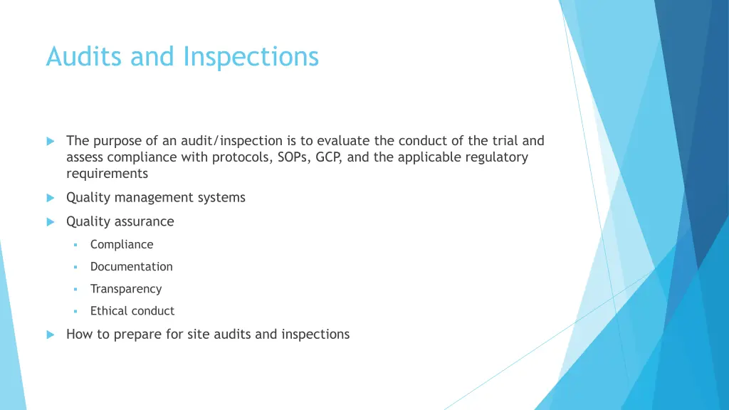 audits and inspections