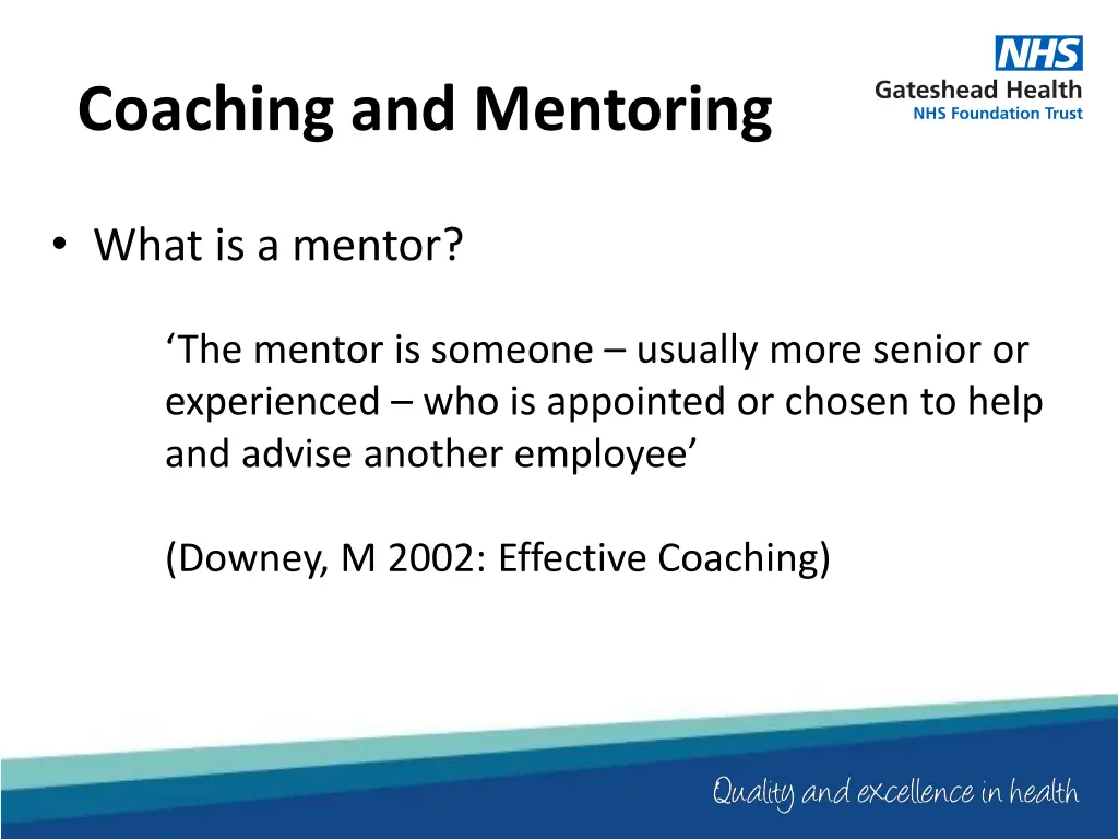 coaching and mentoring