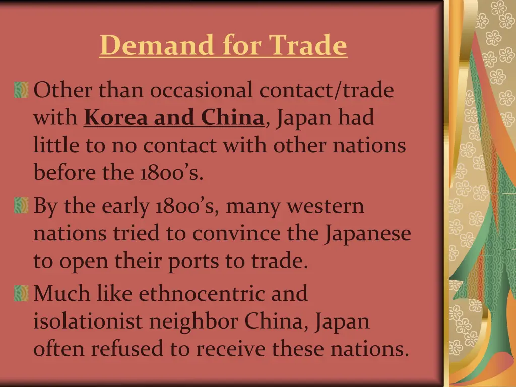 demand for trade