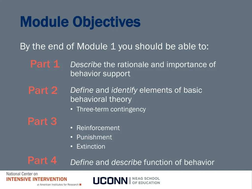 module objectives module objectives